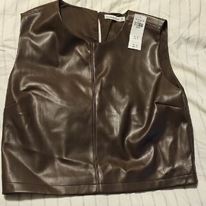 Abercrombie & Fitch Leatherette Sleveless Top